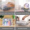 Portable Clear Plastic Art Craft Supply Organizer Stackable Home Office Supplies Storage Container for Pens Notes A4 Papers etc (Clear) 2-Tier Cute Bear Storage Box with Removable Divided Tray